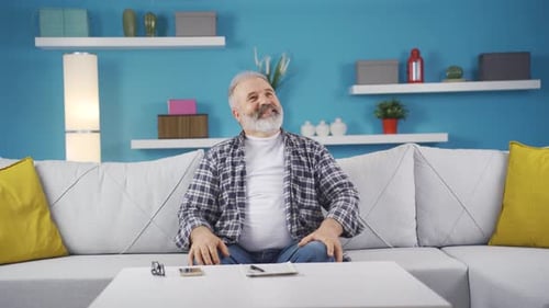 Man in love is feeling happy.