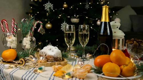 Christmas Table and Champagne