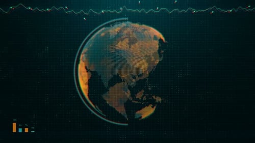 Creative Digital Business Interface Udh Animation. Future and Global Trade Concept