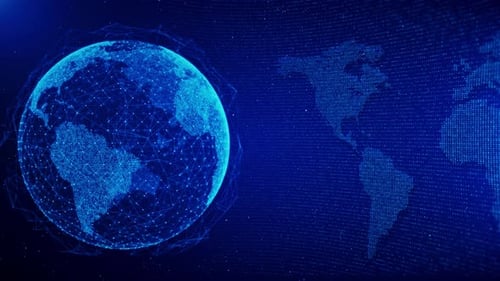 Globo terrestre, holograma, ciberespacio, datos digitales, tecnología de hologramas globales, conexión de datos en red