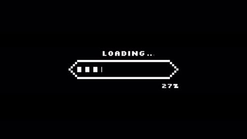 Retro Pixel Art Loading Bar with Percentage Animation