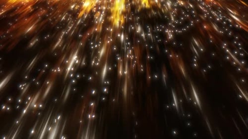 Golden Particles Falling Light Streaks Festive Background Loop