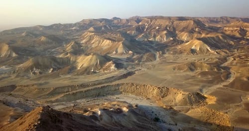 Aerial footage over Desert Mountains in israel