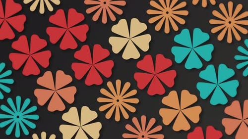 Retro Floral Pattern Pulsing Animation Loop