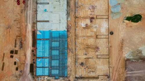 Vista aérea del desarrollo del sitio de construcción