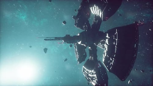 The Space Station of the Future Investigates a Nebula in Space