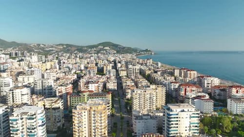 Aerial View Elite Skyscraper Construction With Skilled Workers Completing Each Level
