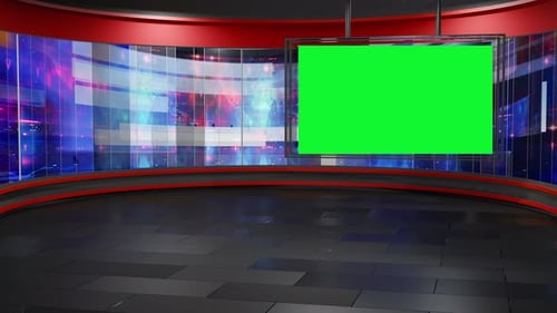 3D Virtual News Studio Background Loop