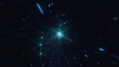 Abstract Light Speed Particles Warp Tunnel Background