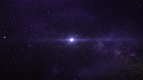 Futuristic Space Star Field with Glowing Lens Flare