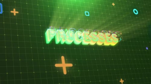 Digital Text Reveal Animation on Futuristic Grid Background