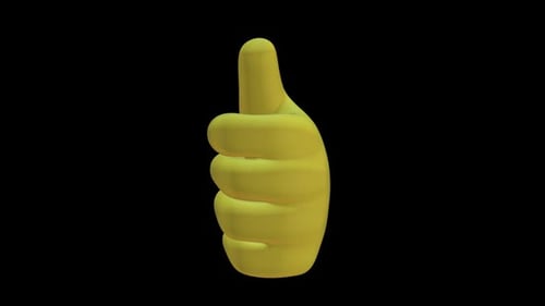 3D Yellow Thumbs Up Emoji Rotating Animation
