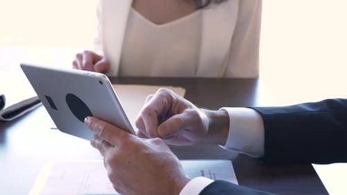 Close Up Business People with Digital Tablet Meeting 4549 Years