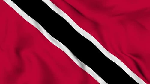 Waving Flag of Trinidad and Tobago Realistic Loop