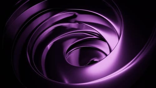 Dark purple metallic spiral. Abstract 3D render. Shiny texture. Swirling vortex effect.