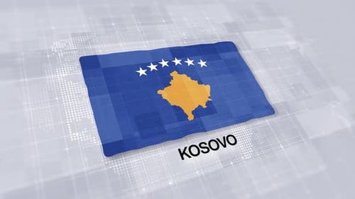 Kosovo Flag On White Background