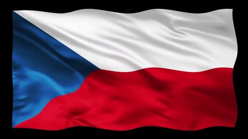 Czech Republic National Flag Waving Animation