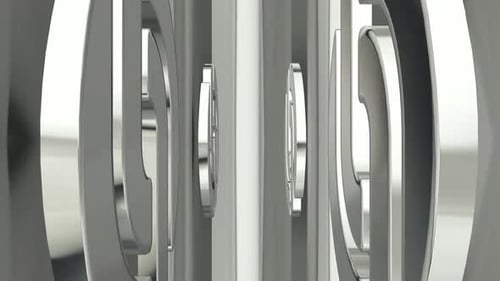 Abstract Metallic Chrome Shapes Loop Background