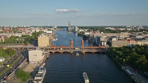 Vue aérienne du pont Oberbaum, Berlin, Allemagne