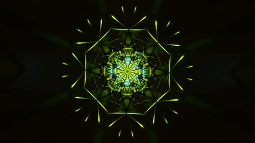 Seamless VJ Loop With Neon Rotations And Dynamic Light Effects