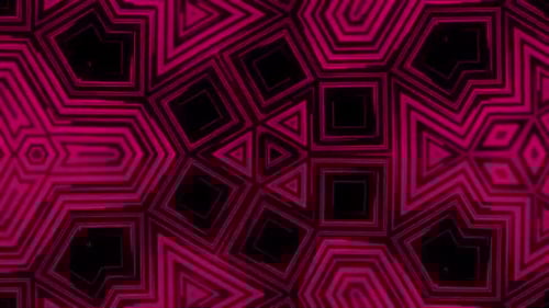 Abstract Neon Geometric Lines Kaleidoscope Loop