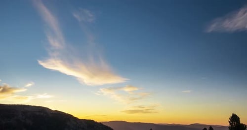 Mountain Lake Time Lapse in Summer or Autumn Wild Nature and Beautiful Sunset Moving Clouds Deep