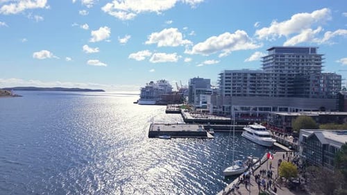 Waterfront Halifax Nova Scotia Canada Cruise Ships Aerial
