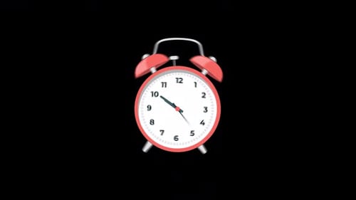 Animated Alarm Clock Showing Rapid Time Passage