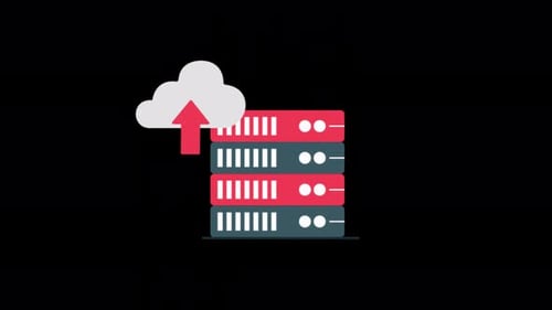 Animated Server Racks with Cloud Data Upload