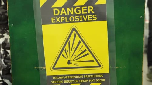 Danger Explosives Sign close up