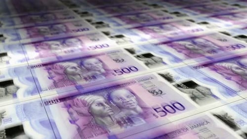 Jamaica Dollar money sheet printing seamless loop