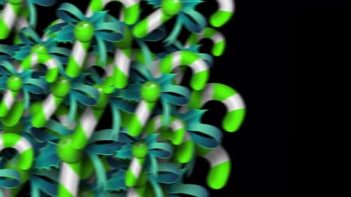 Merry Christmas Cartoon Candies Transition On Alpha Channel