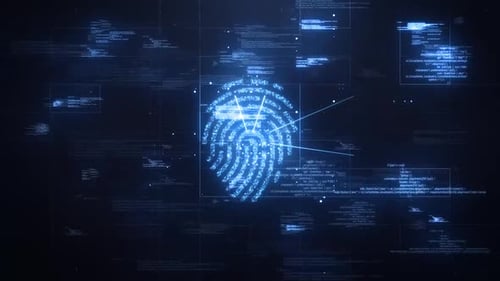 Futuristic Digital Fingerprint Scan Tech Animation