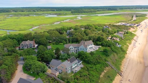 Cape Cod Property Above Sandy Shore and Ocean