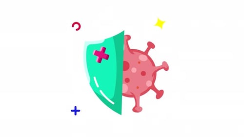 Flat Design Immunity Shield Protecting from Virus
