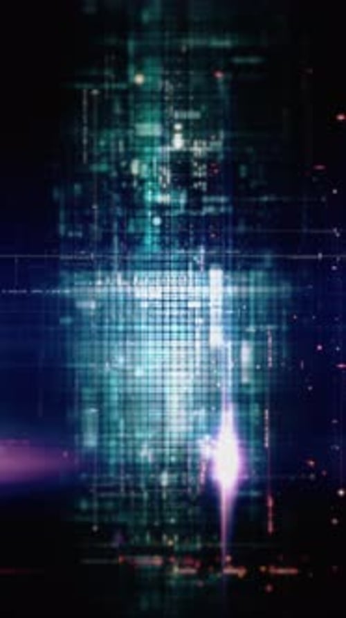 Futuristic Vertical Data Matrix Simulation Background 05