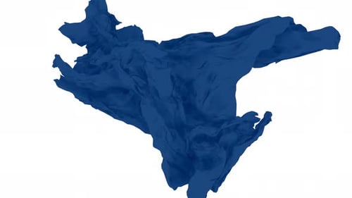 Blue Color Cloth Waving Motion Animated White Background