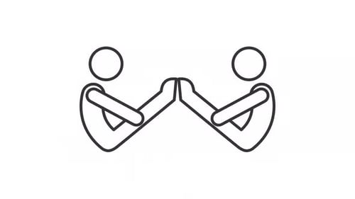 Animated partner yoga line icon