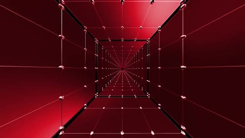 Dynamic red abstract tunnel with light motion effects