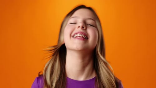 Teen with Braces Smiles