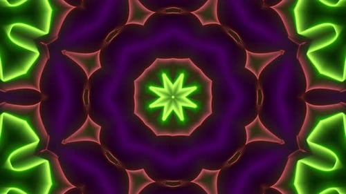 Abstract Neon Geometric Kaleidoscope Looping Background Animation