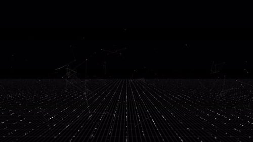 Réalité virtuelle abstraite, cybermonde futuriste, technologie Scifi Grid, Surface, scène au néon, numérique