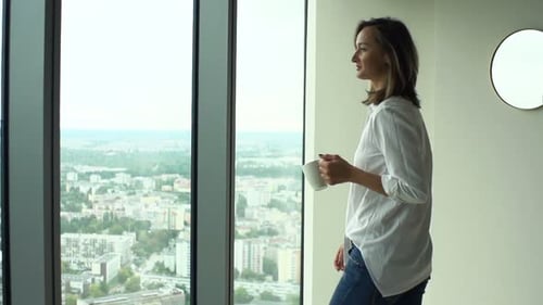 Woman Admiring City View