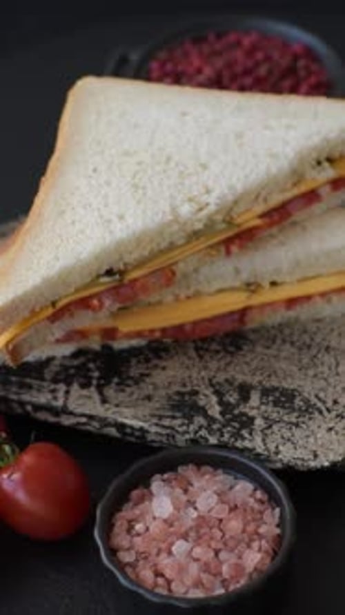 Delicious Looking Sandwich with Fresh Ingredients on Display