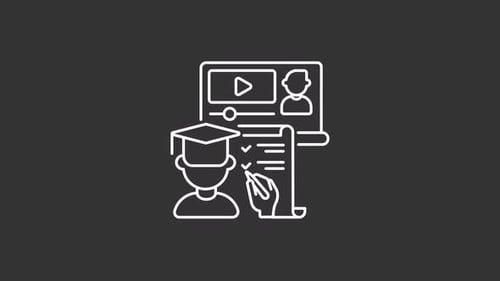 Animated Training White Line Icon