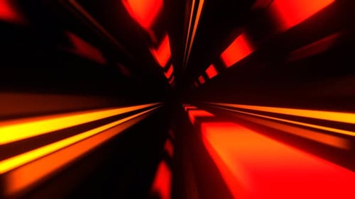 Orange And Red Striped Abstract Endless Neon Tunnel Background Vj Loop I 4K