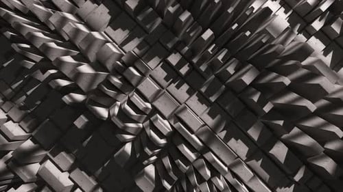Abstract 3D Geometric Block Grid Wave Animation Loop