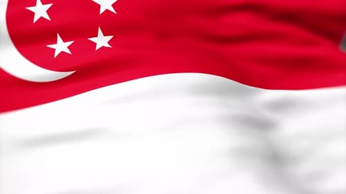 Realistic Waving Singapore National Flag Loop