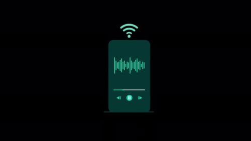 Wireless Podcast Streaming on Smartphone Animation Video - Transparent