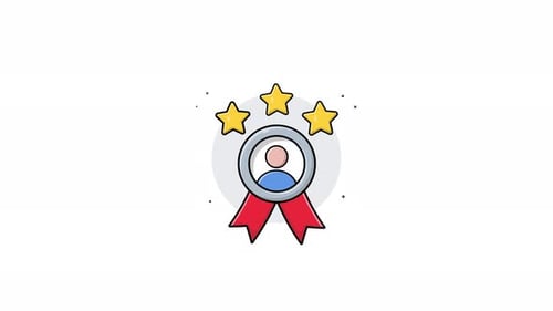Animated Corporate Recognition Badge with Star Rating